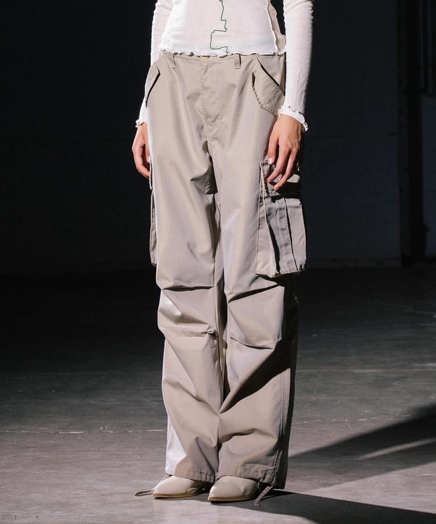 BIG UNION Pleated Cargo Pants / Beige