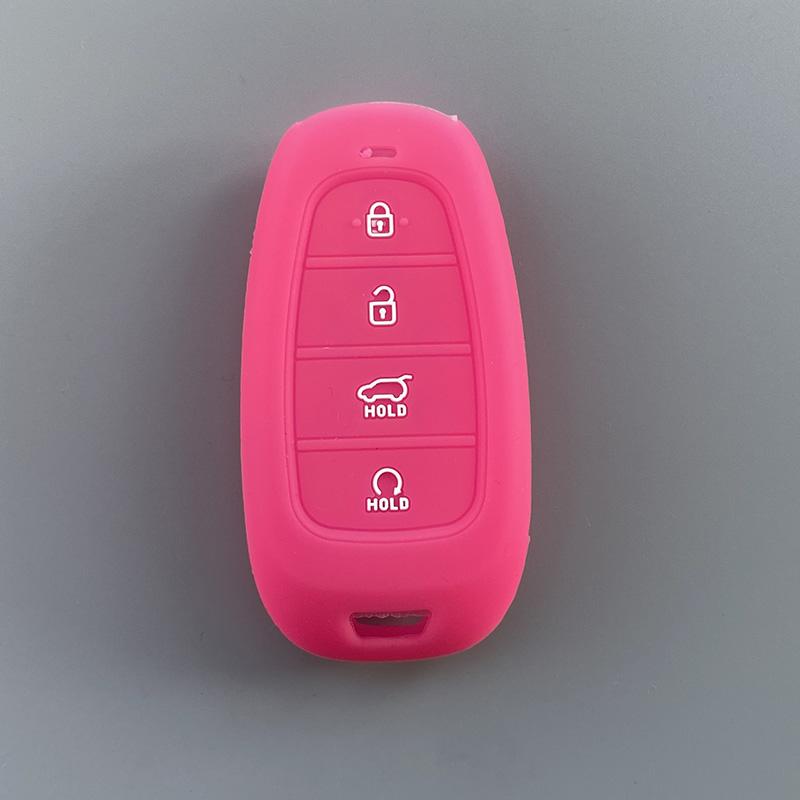 

Silicone Car Key Case Cover for Hyundai Santa Fe Tucson NX4 Solaris Sonata Hybrid NEXO New Grand 2019-2022 Holder KeyChain Shell