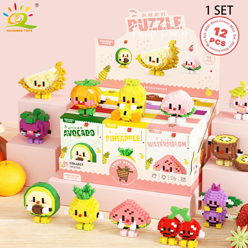 Mini Cute Delicious Fruit Micro Building Blocks 3D Diamond Model Food Bricks DIY City Construction Toys for Children