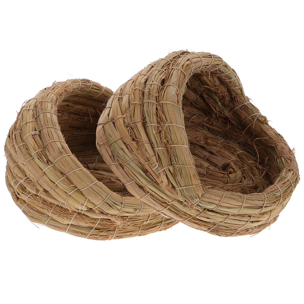 2pcs Straw-woven Breeding Nests egg-laying Nests Small Chicken Laying Nest Small Animal Bird Sleeping House Chicken Coop