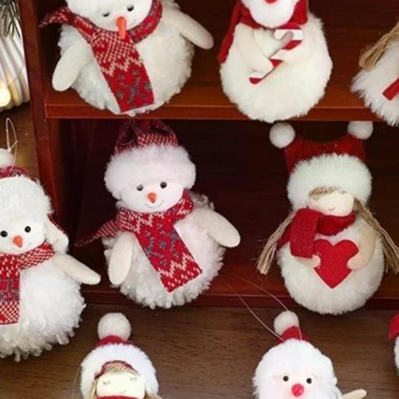 Pupazzo di Neve Peluche Ciondolo di Natale Appeso all'Albero di Natale Ciondolo Carino Bello Decorazione Scena Ornamenti da Appendere all'Albero di Natale