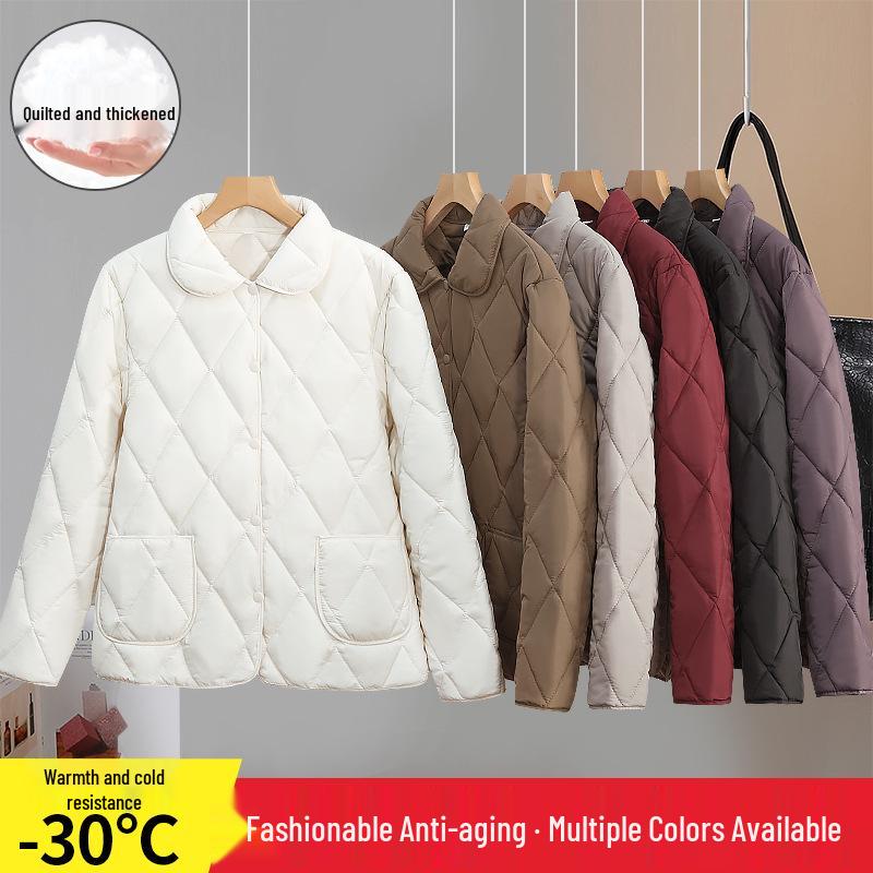 Chun Ya Fang Women's Lightweight Cotton Jacket - Stylish, Loose, Quilted Design, Solid Color, Short Outerwear.