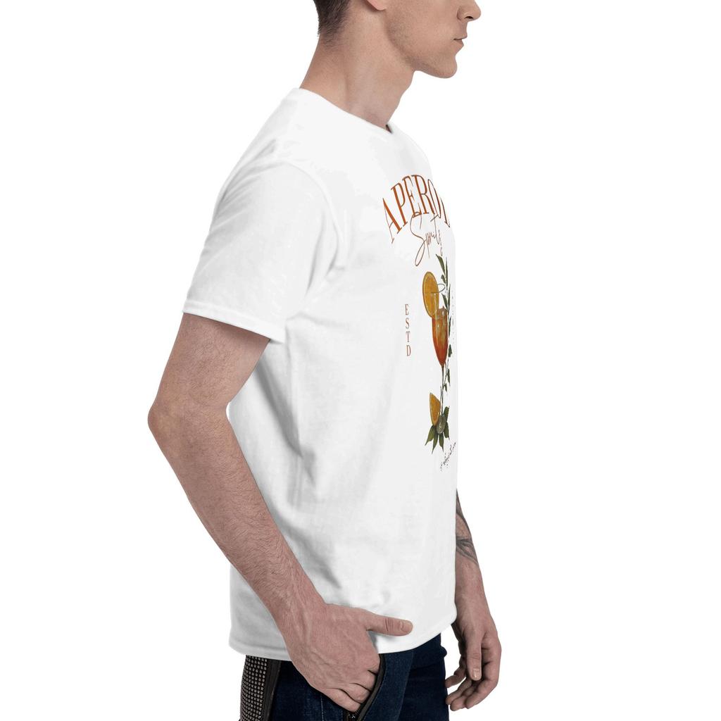 Streetwear T Shirt Summer Aperol Spritz Illustration Trendy Cool T-Shirts Summer Tshirt for Men Plus Size Short Sleeve Top Tees