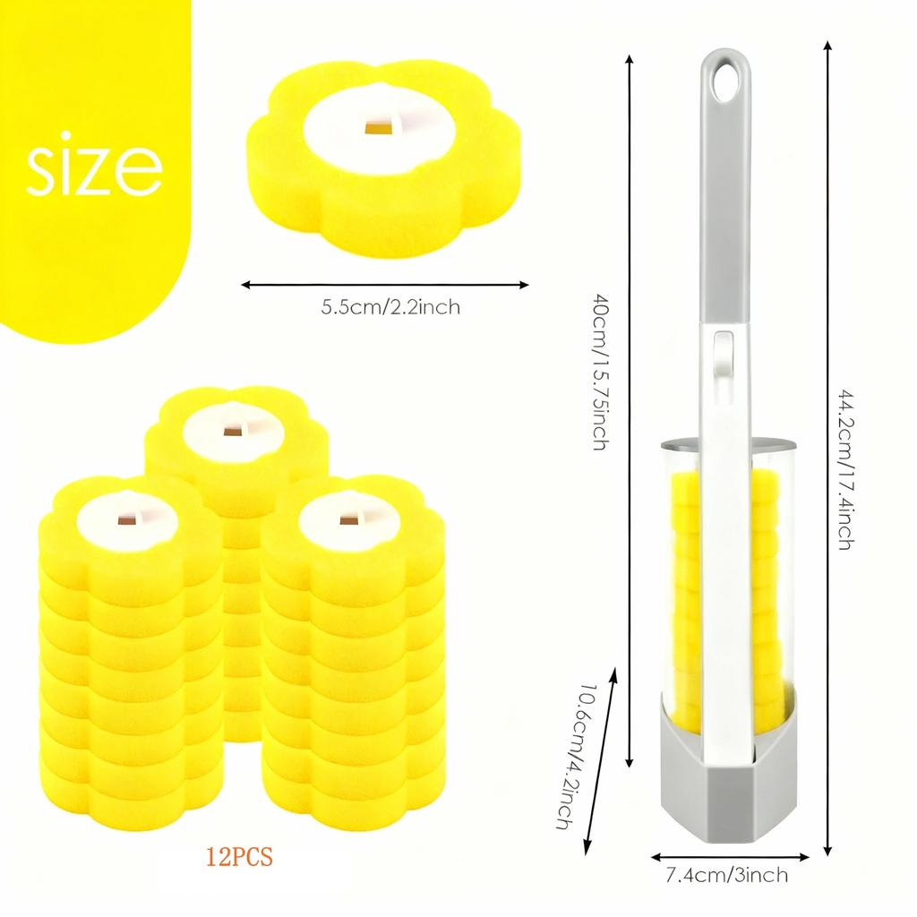 12/18 Pcs Toilet Brush Disposable Replacement Head Cleaning Kit Toilet Bowl Brush Long Handle Wc Accessories Tool