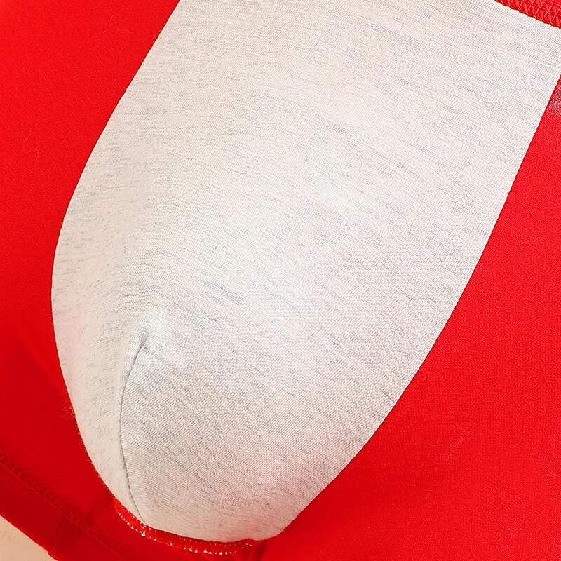 Fenteng Ke'an Herren Antibakterielle Rote Baumwoll-Boxershorts & Socken Set