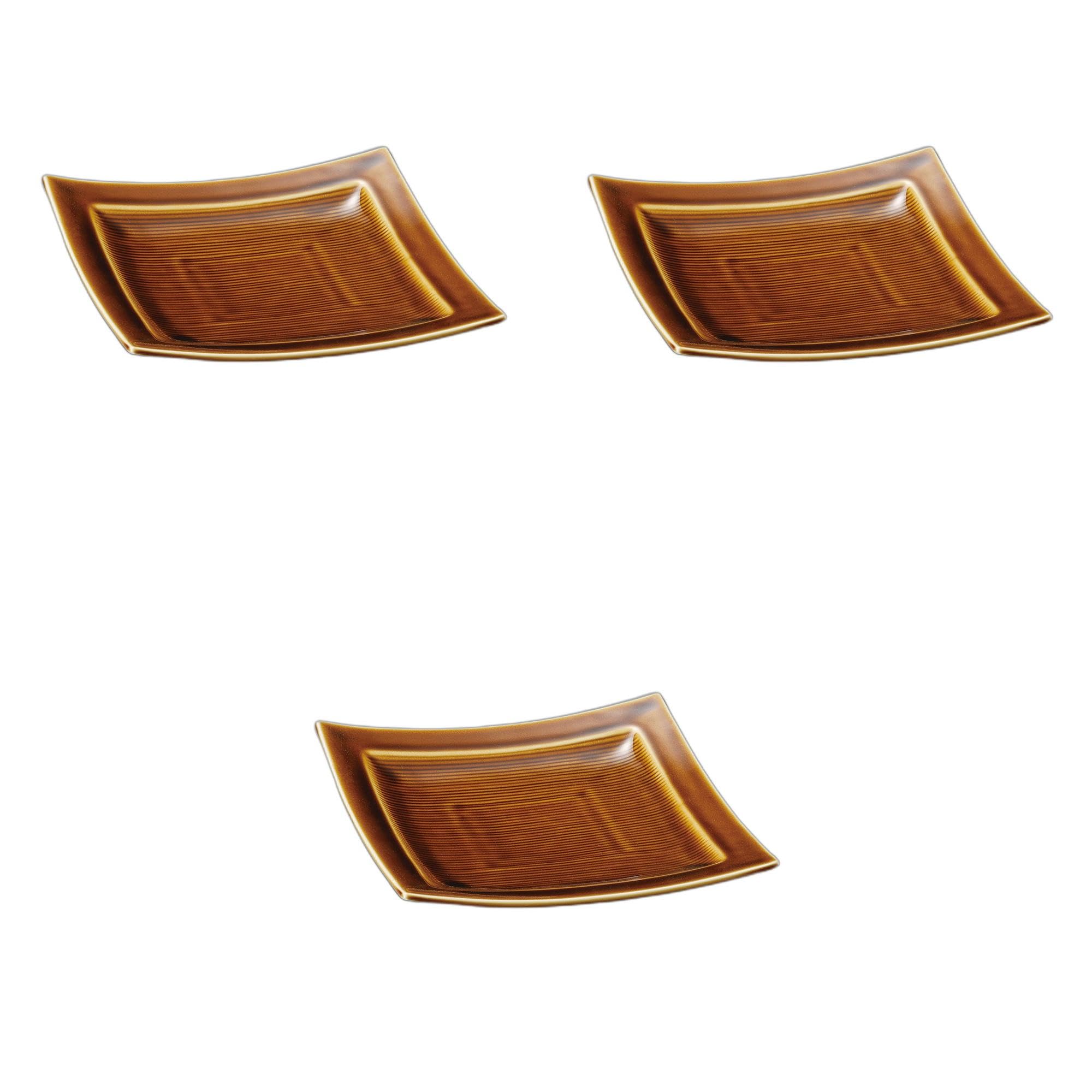

Set of 3 Vague Ame 19cm Square Plates Square Setomonohonpo Thousand-Step [19x2cm] Plates, Ceramic,