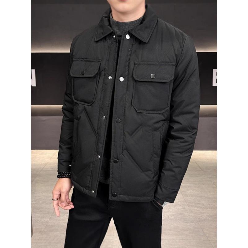 2025 fleece thickened plus size jacket fall and winter men's middle-aged solid color casual hooded warm jacket shirt top