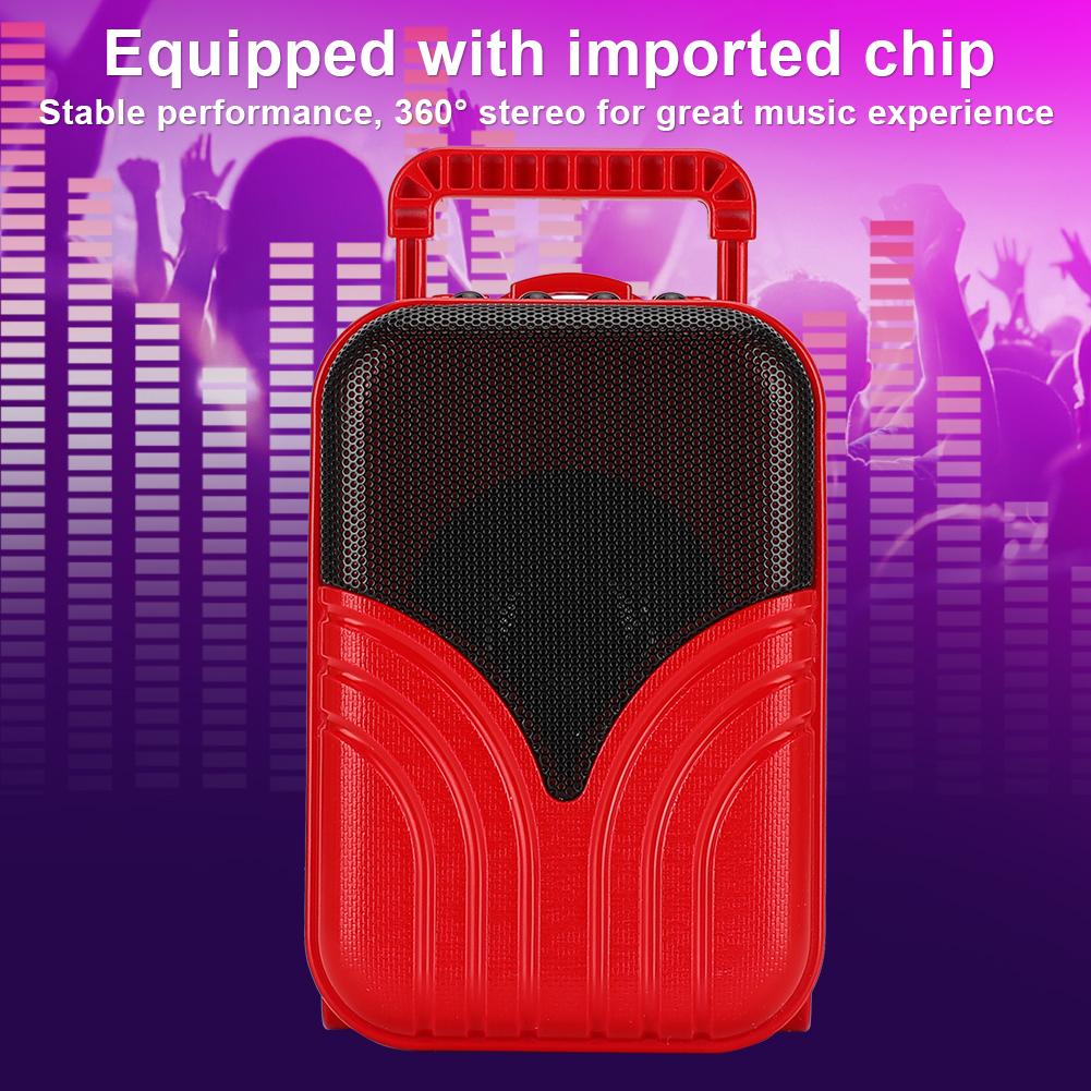 Mini-Wireless-Bluetooth-Lautsprecher, Kofferform, tragbarer Plug-in-Karten-Musikplayer(rot )