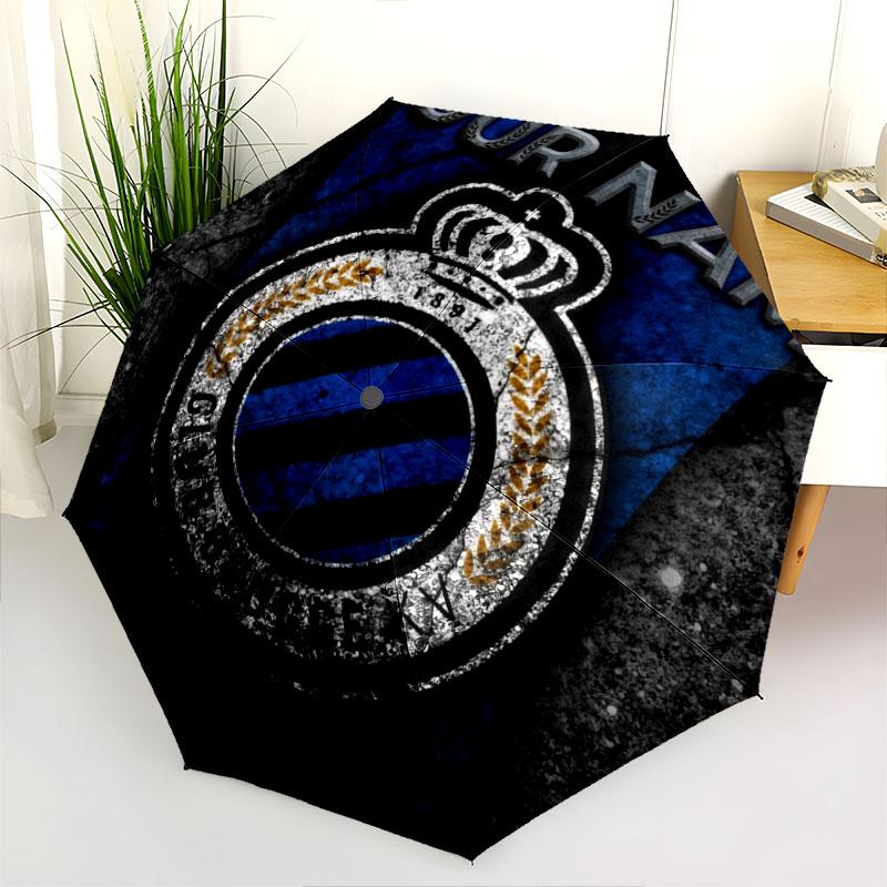1 PC Automatic Folding Umbrella - Club Brugge KV Custom Name Pattern, Portable & Foldable Design with 8 Ribs, Christmas Birthday Gifts