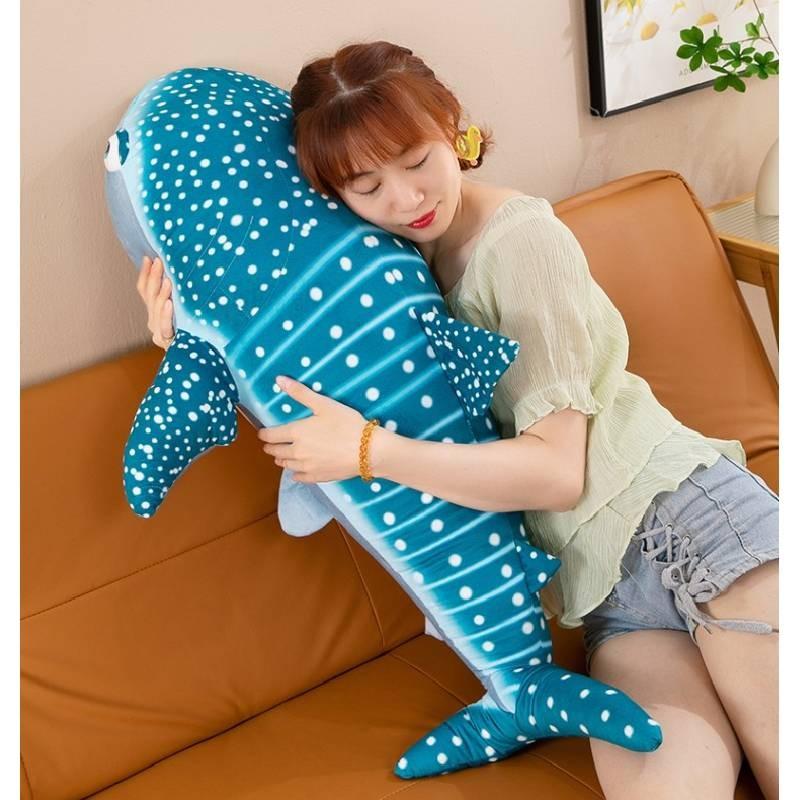 Animal de Pelúcia Realista Tubarão Brinquedo Macio Boneca Baleia Azul Para Amantes do Oceano