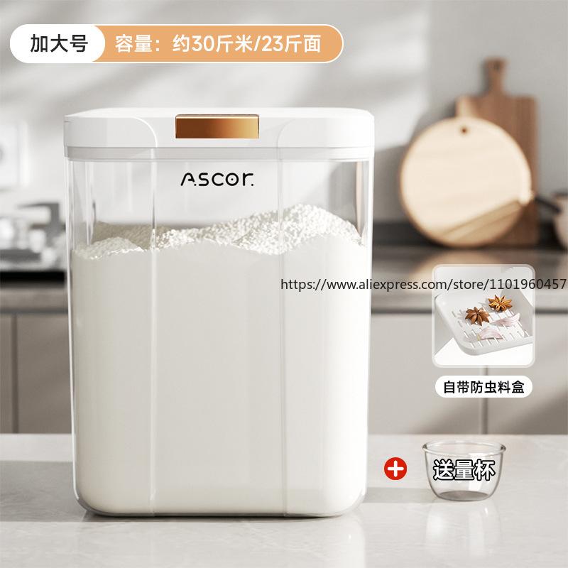 Household Food-Grade Airtight Flour Storage Container Large Capacity Rice Grain Bucket for Insect-Proof Moisture-Proof Storage