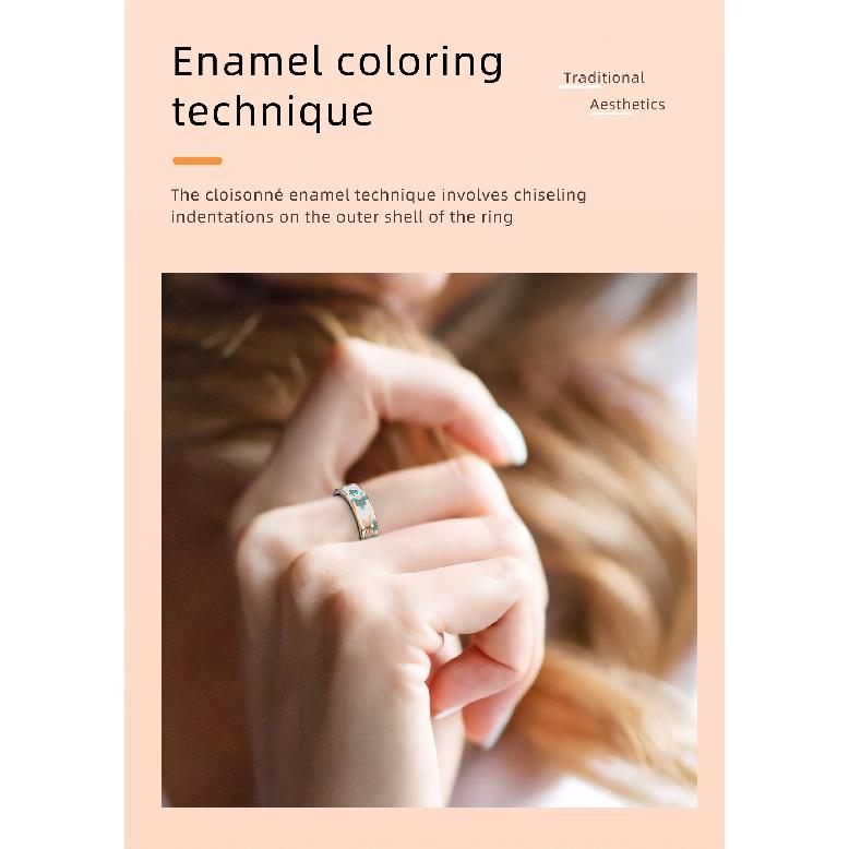Enamels Women Female Smart Ring Fashion Color Stainless Steel Intelligent Finger Ring IP68 Waterproof Smartring Fitness Tracker 1