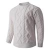 Winter 2025 Men's Thick Round Neck Diamond Cable Knit Pullover Sweater