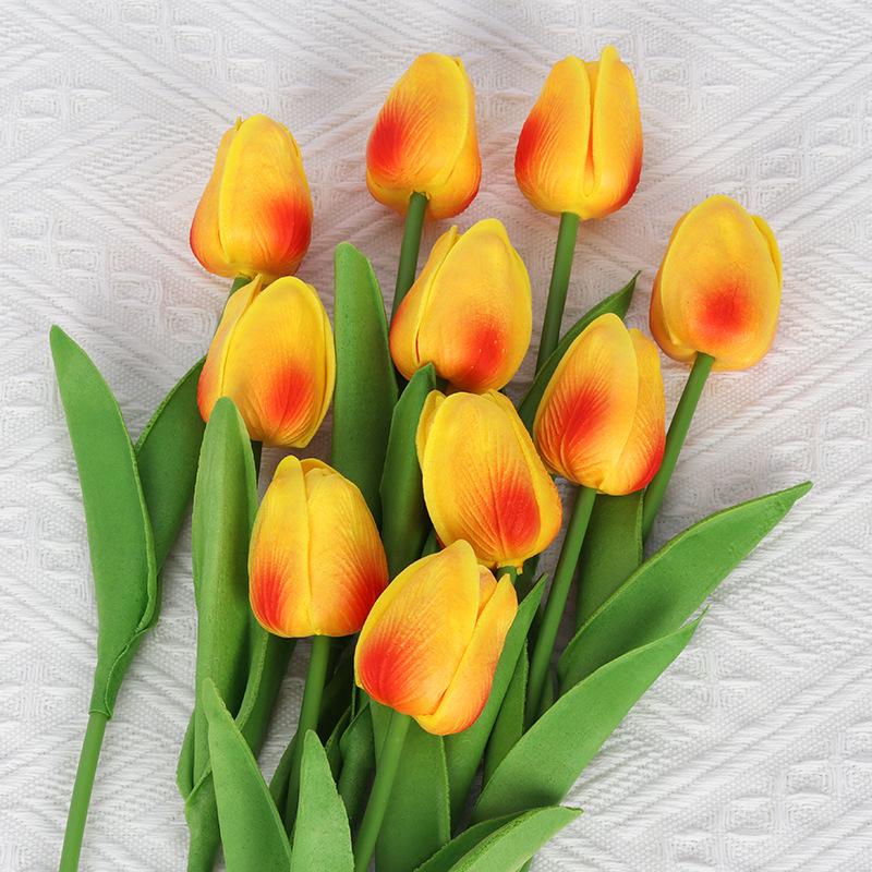 Premium PU Tulip Artificial Flowers for Home, Hotel, Wedding, and Photography Decor