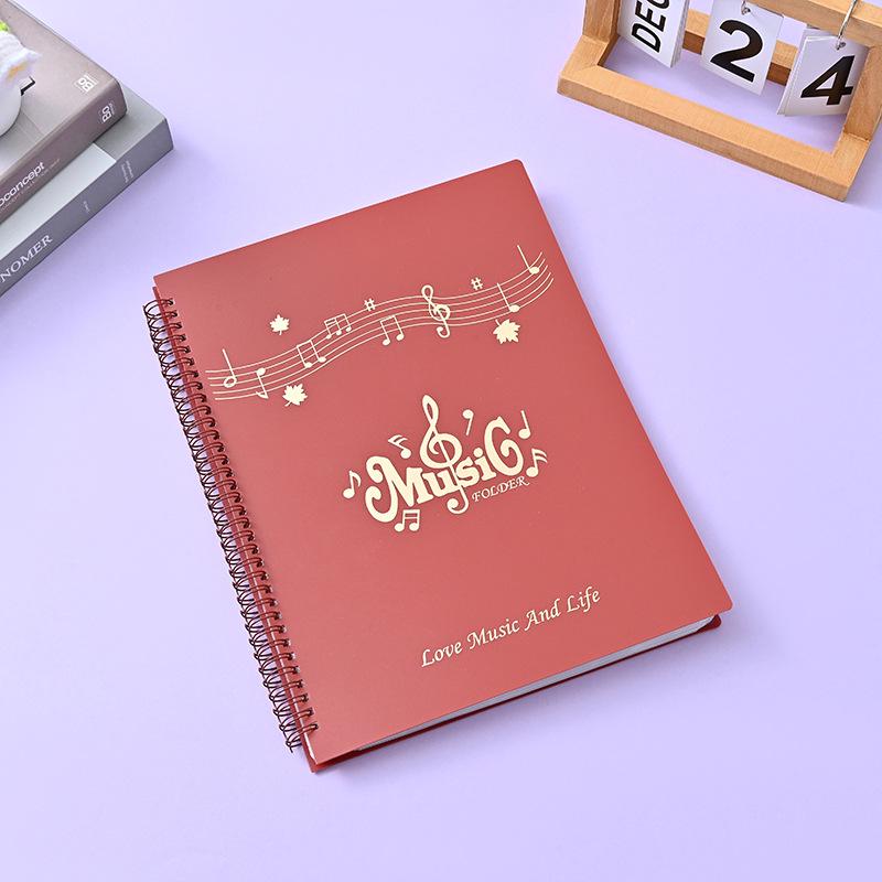 A4 Music Clip Folder with Transparent Pages for Sheet Music and Test Papers 10 pages