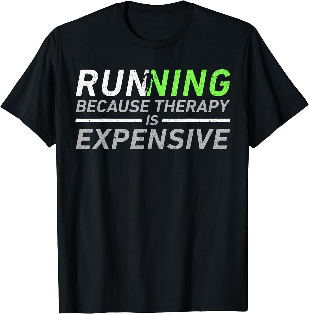 BEST! Running Therapy Funny Marathon Racer Runner Run Humor Tee Size S-3XL