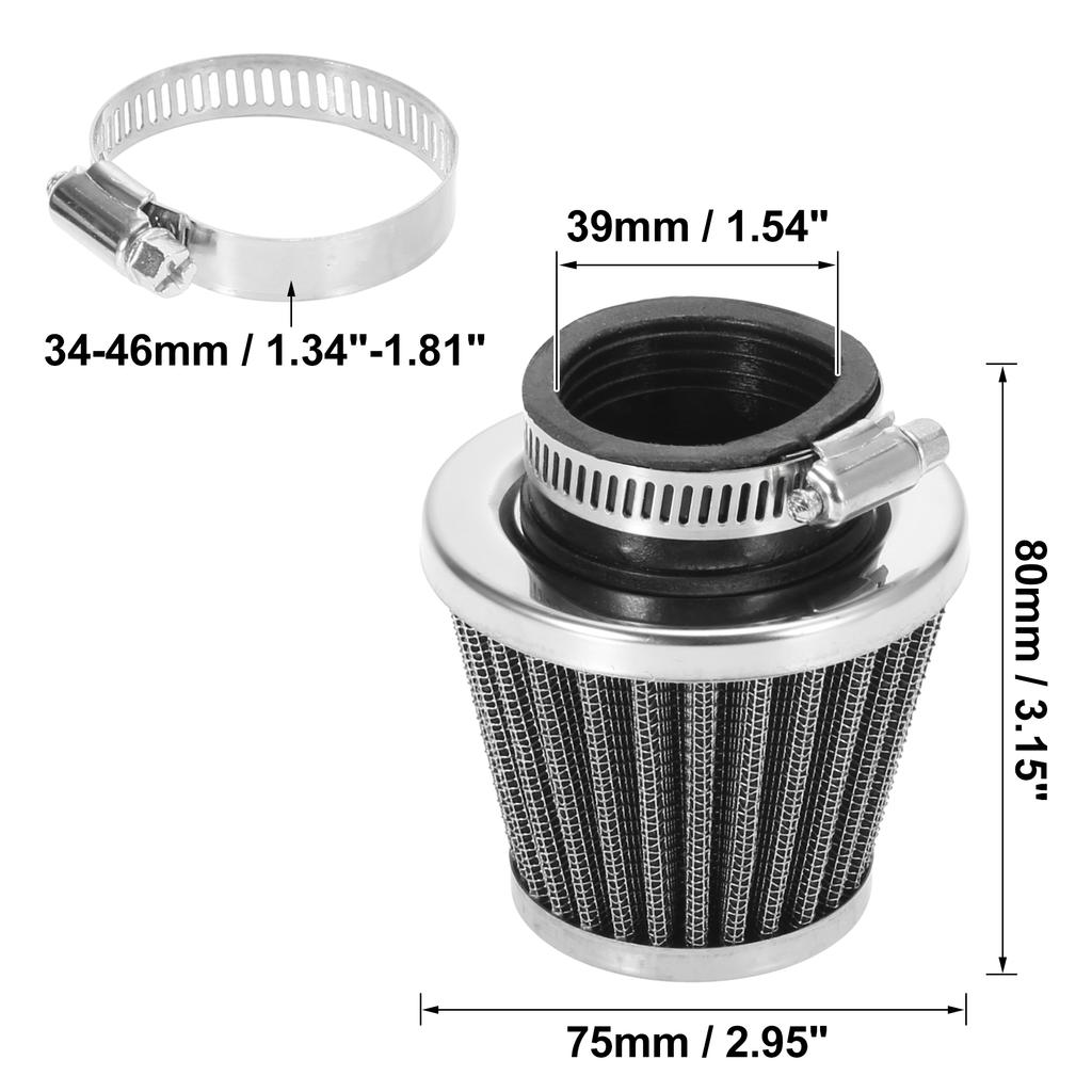 Motoforti Motorcycle 35/39/42/44/48/50/52/54mm Air Filter Cleaner Round Tapered Replacement For 50cc 70cc 90cc 110cc 125cc
