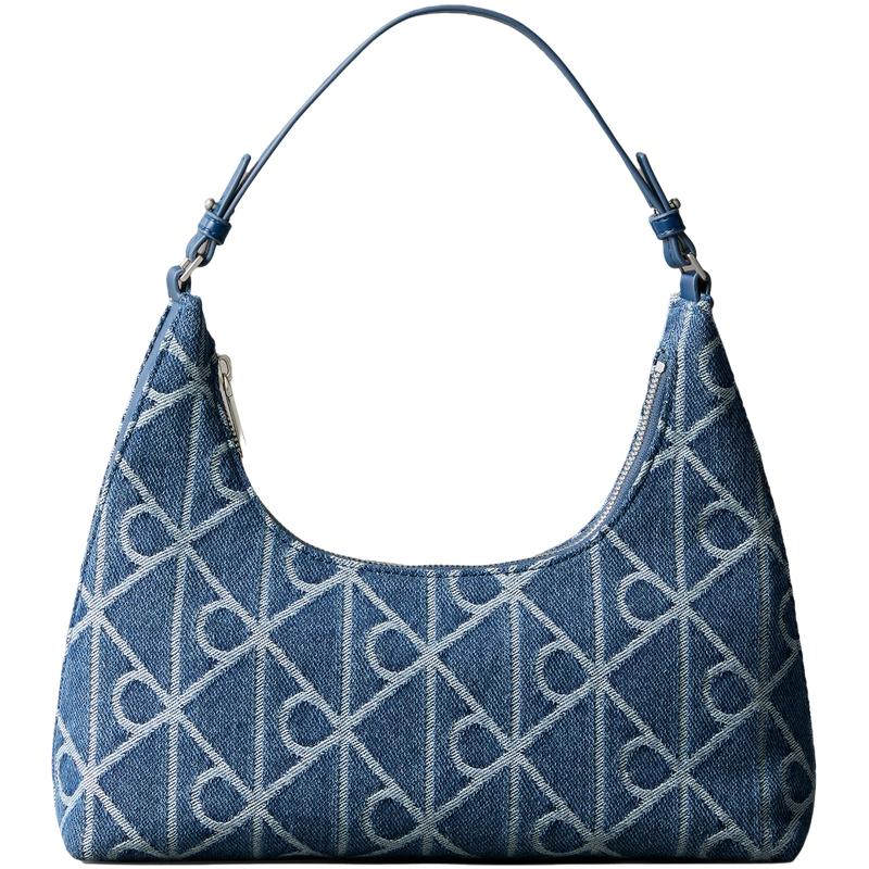 

Calvin Klein Elegant Commuter Style Monogram Jacquard Print Underarm Bag Women Handbags Rainbow-Blue 4F3431G-YBN Basic Set (Bag)