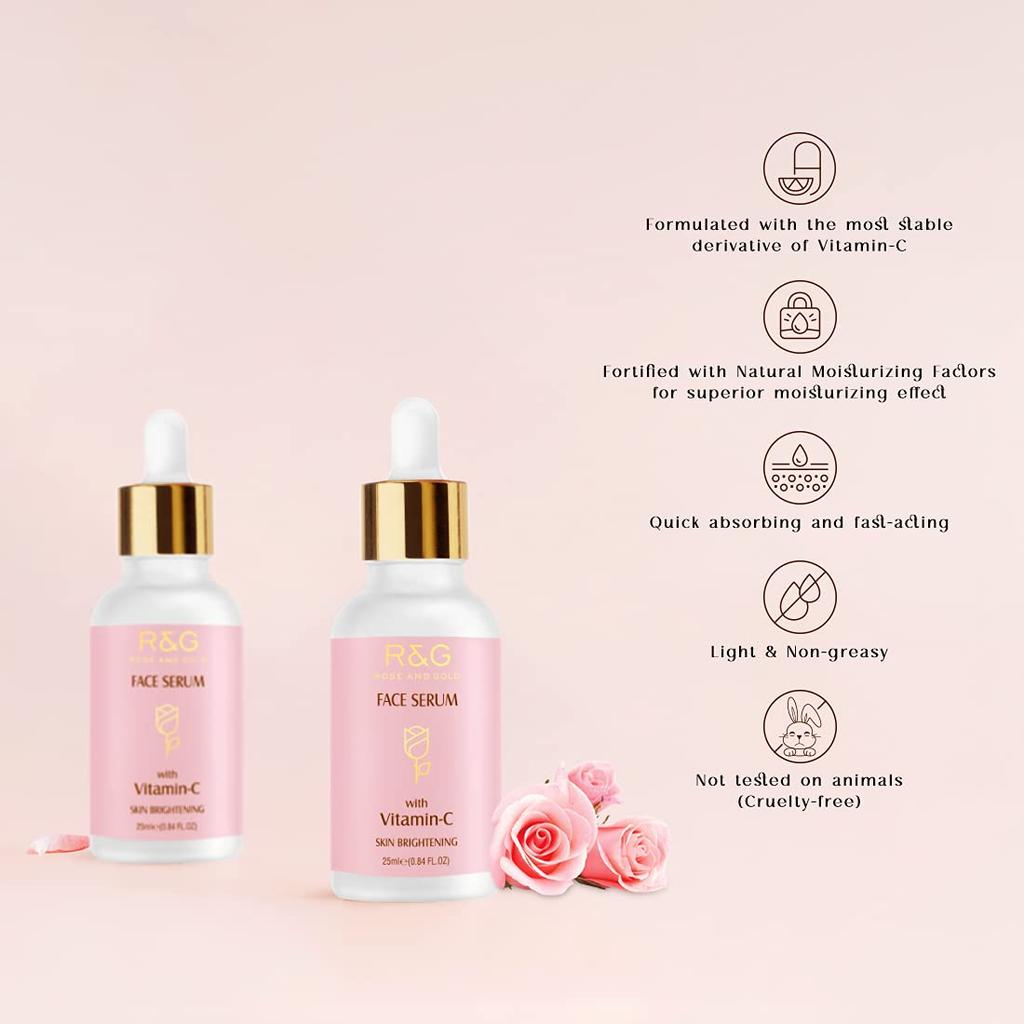 R&G Vitamin C Face Serum 25 Ml Pack for Skin Brightening, Dark Spot Fading, Fine Lines & Wrinkles, Radiant Even Tone