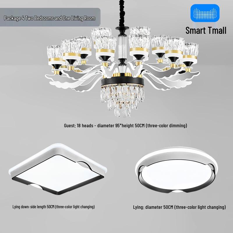 Chinese Style Luminous Crystal Chandelier: Modern Luxury Lighting for Living Rooms and Halls