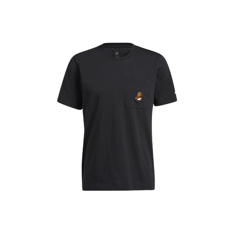 Adidas T Shirts Men's Black Crew Neck Moderate Straight Fit GP3435