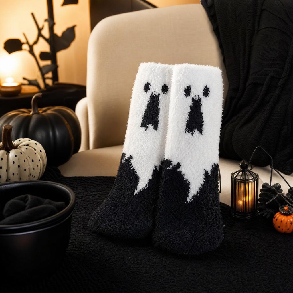 Unisex Halloween Lustige Dicke Warme Mittelhohe Socken für Herbst Winter - Neuartige Süße Socken