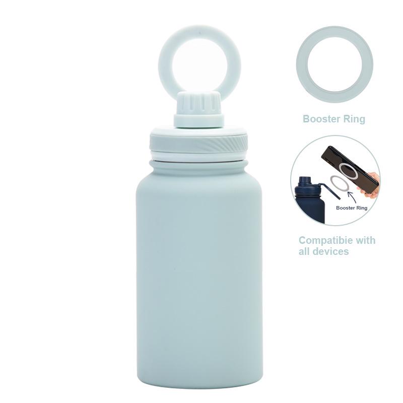 Magnetischer Halter Wasserflasche: 650ML Isolierte Edelstahl-Sportflasche mit weiter Öffnung für den Außenbereich
