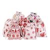 Advent Calendar Christmas Drawstring Gift Bag Set with Deer Pattern, 1-24 Count Cotton Bags