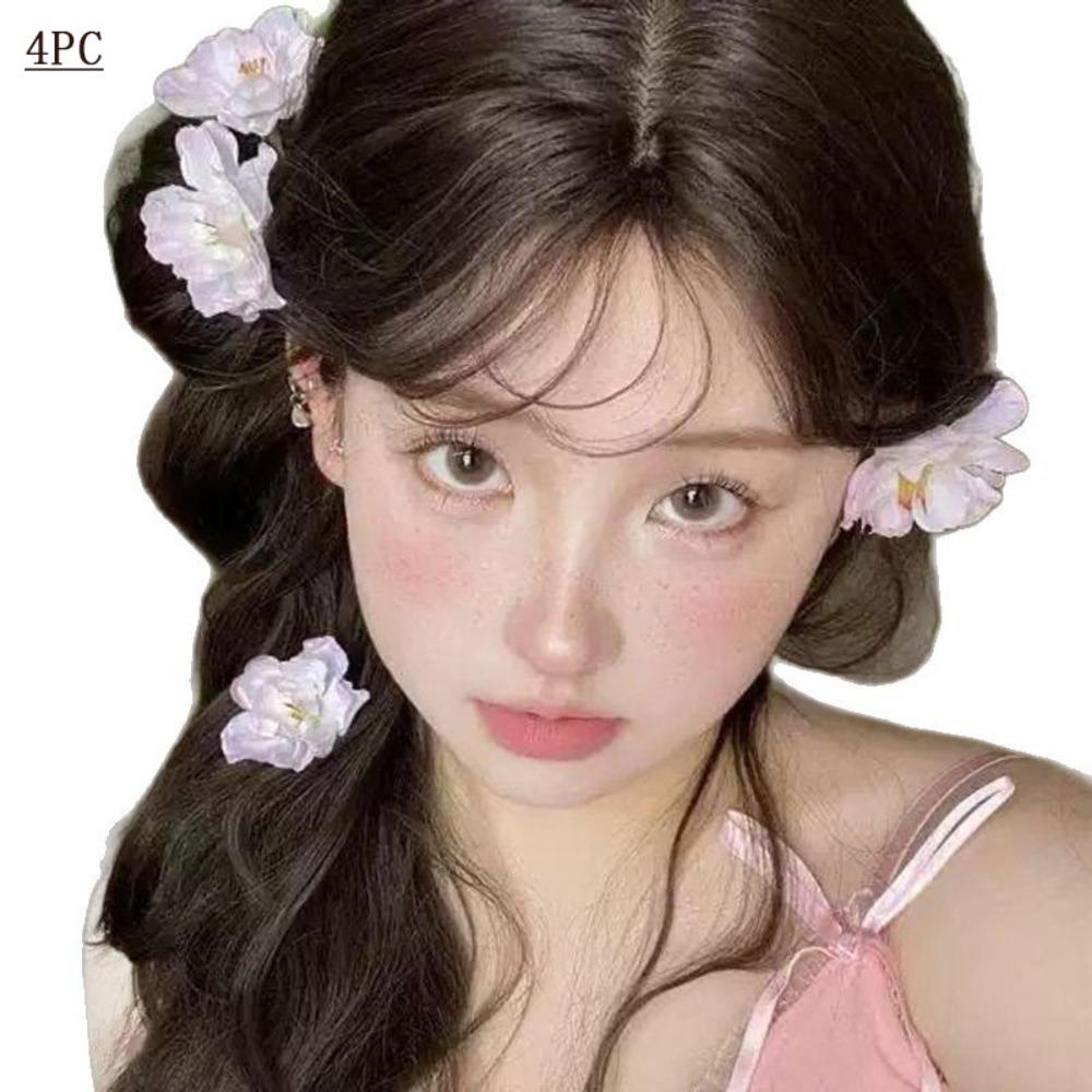 

1/4 шт. романтические гавайские заколки для волос с цветком, зажим для волос для женщин, супер фея, милая Style 2