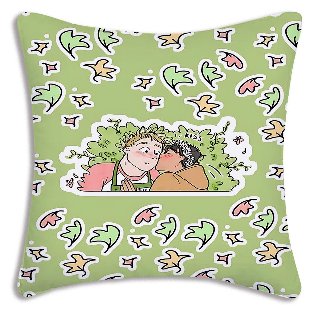 Cute anime For Heartstoppers Pillow Covers Cartoon Sofa Decorative Home Double-sided Printing Short Plush Cute Cushion Cover