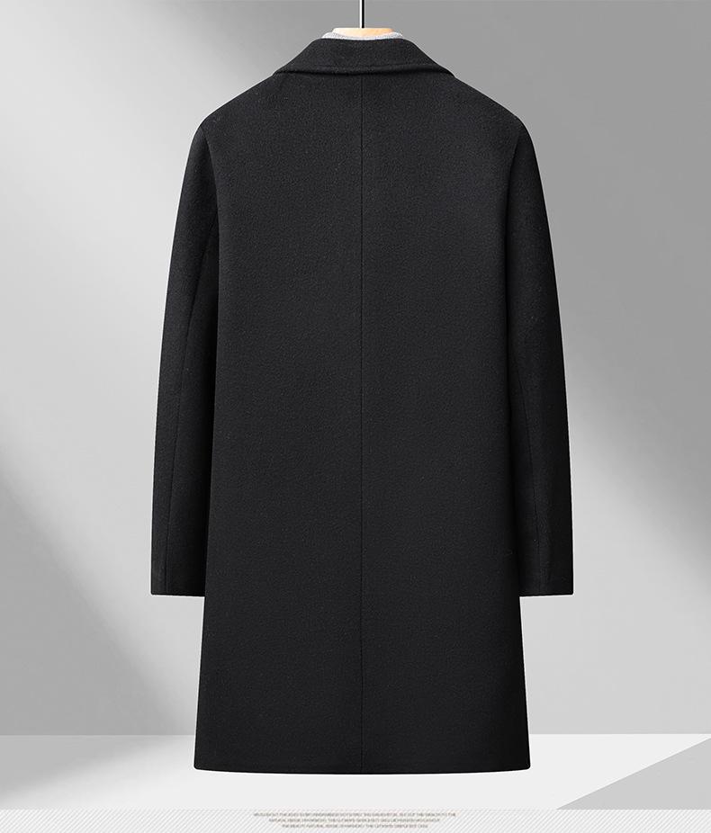 Winter Mid-Length Woolen Overcoat for Middle-Aged & Young People - Lapel Fashion Casual Style