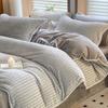 Jacquard Hemming Thickened Milk Fleece Four-Piece Set Double-Sided Fleece Quilt Cover Dormitory Three-Piece Set Bedding