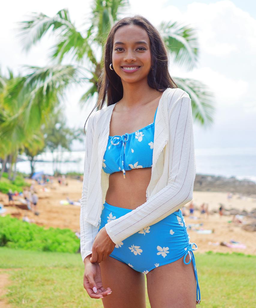 Kolallikeu Flower Ribbon Bikini Blue