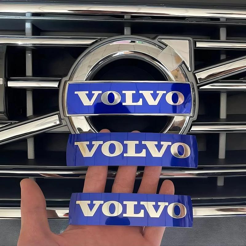Car front grille logo/blue and black letter badge/steering wheel sticker for Volvo V50 S60L XC60 S40 XC90 V60 S80 V90 V70 V6 T6