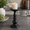 huaqianguhh Vintage Candle Holder, Black Matte Pillar Holders, Metal Heat-Resistant Stand for Scented Candles And Tealights, Retro Candlestick Dining
