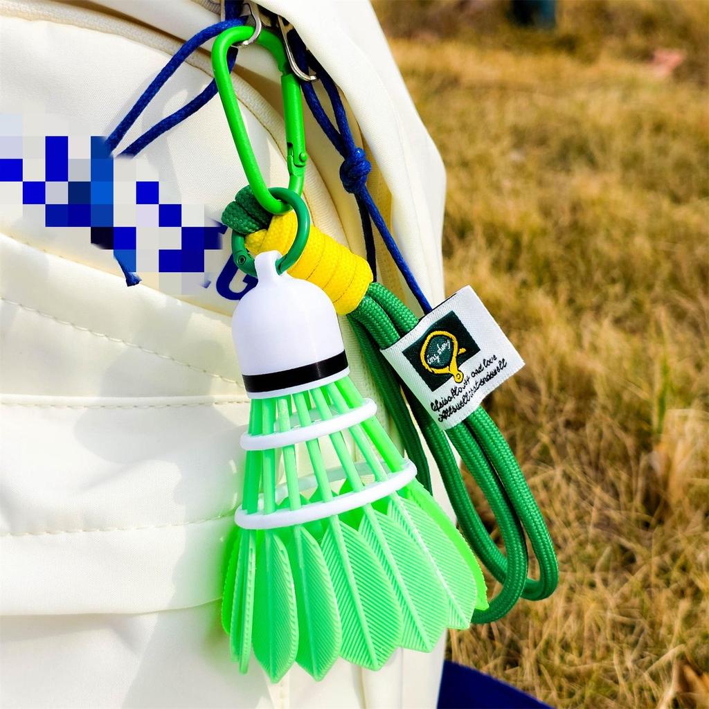 Portachiavi colorato per Badminton, Ciondolo a forma di volano 3D con Clip a Corda Intrecciata