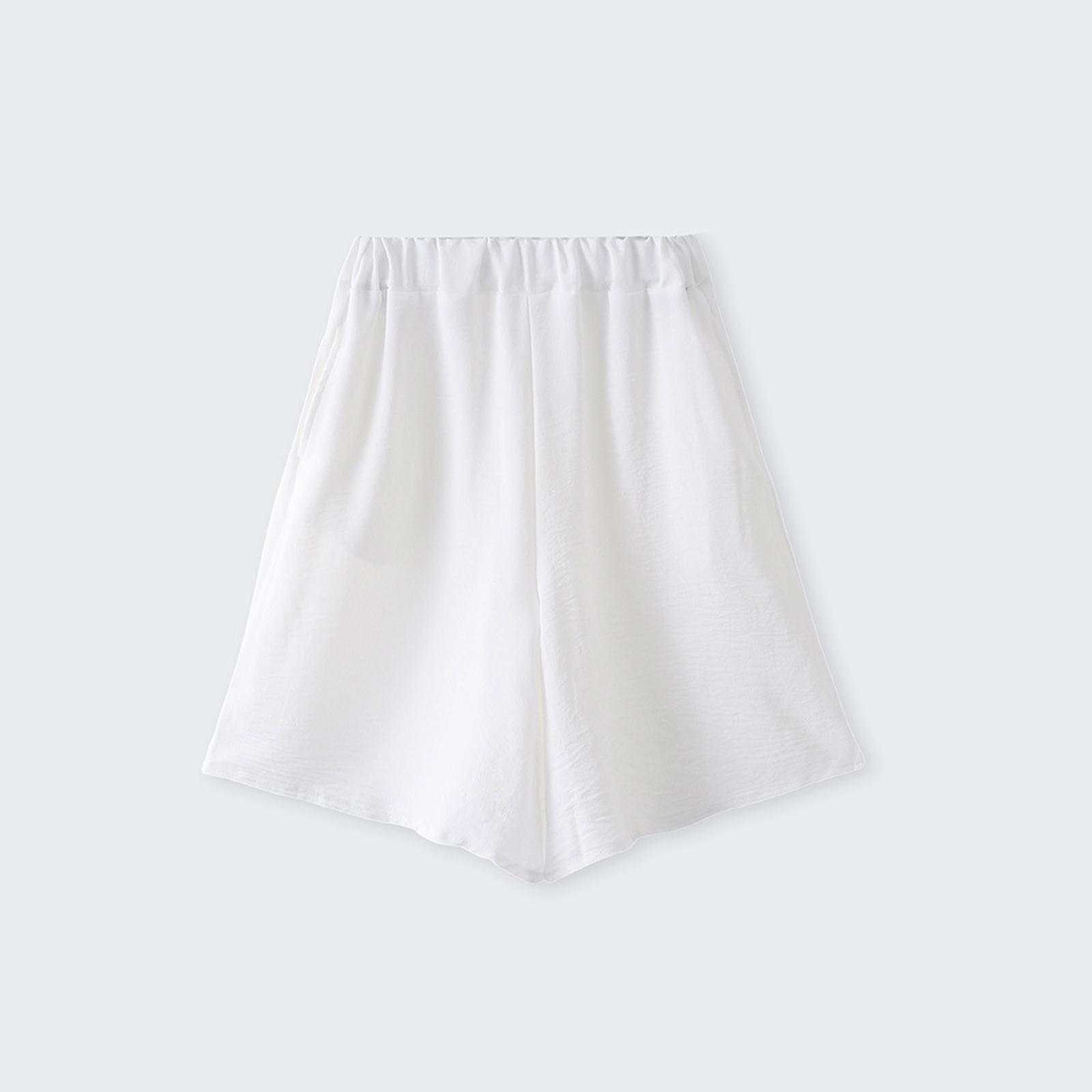 

Children s Fashionable Wide-legged Five-inch Pants, Loose And Casual Pants 90 білий
