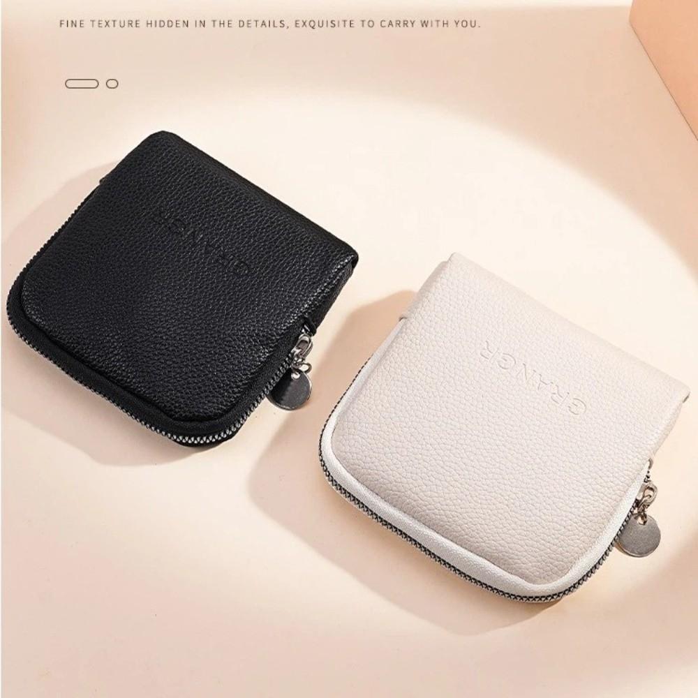 Portable Leather Storage Bag Multi-Compartment Multifunctional Jewelry Organizer Solid Color Small Wallet Outdoor