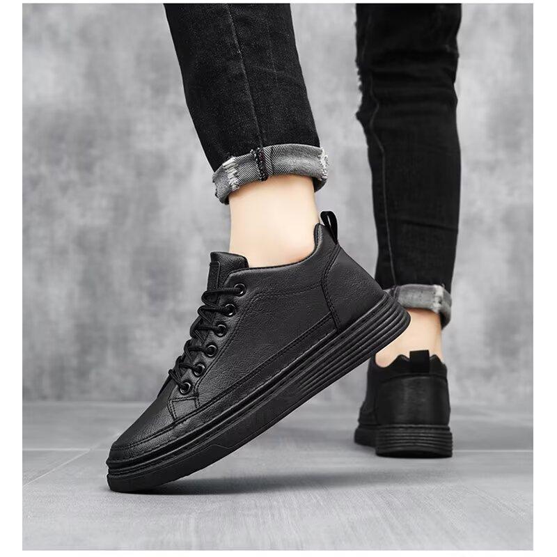 Prodyšné business casual boty pro muže Protiskluzové kožené boty, Sportovní plátěné boty pro muže Tenisky pro teenagery