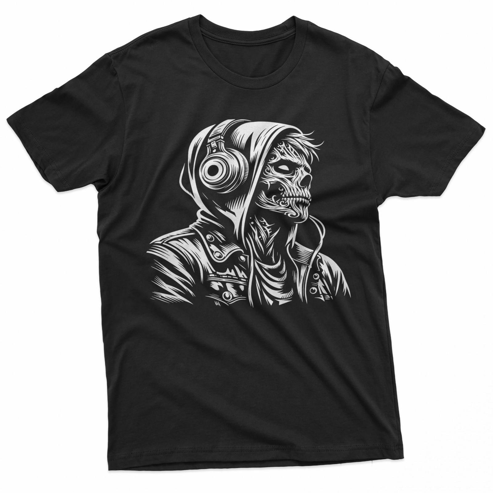 Skull DJ with Headphones T-Shirt S