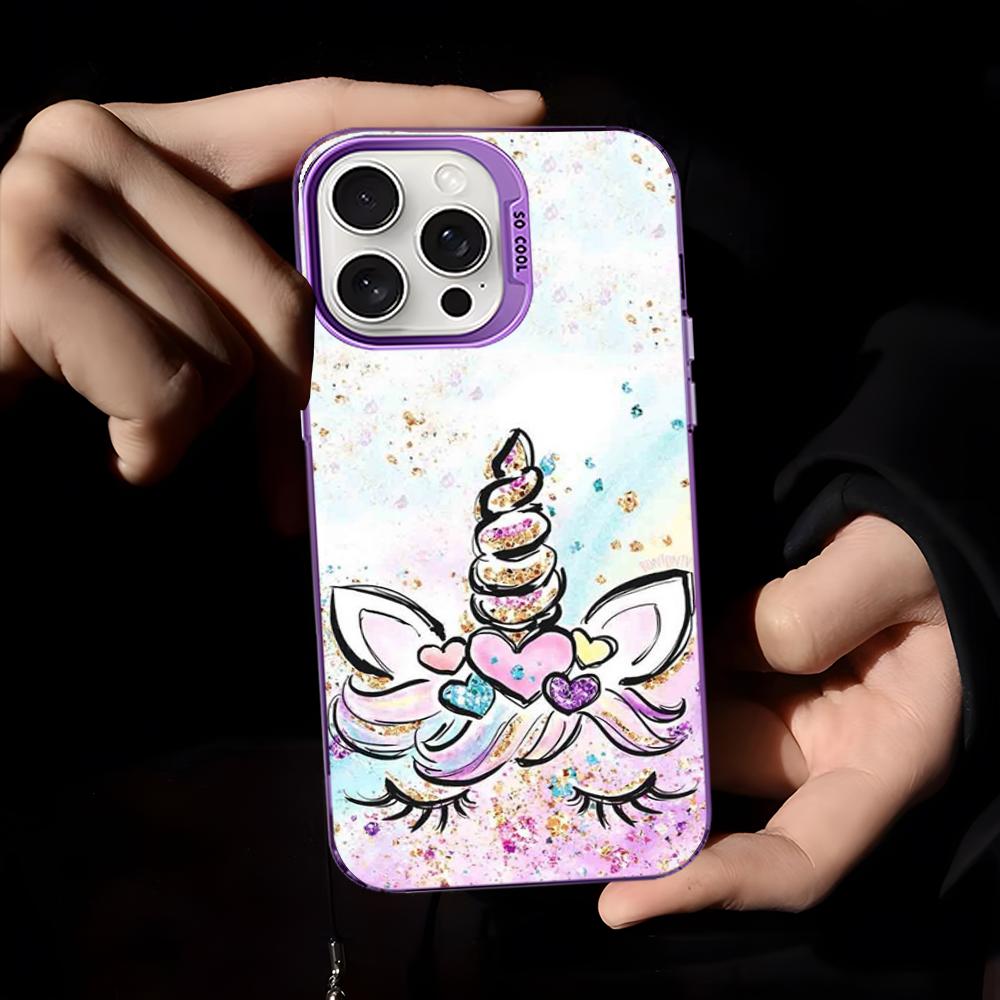 Unicorn cartoon Phone Case For iPhone 16 15 14 13 12 11 Pro Max X XR XSMAX 8 7 Plus Matte Shockproof Back Cover