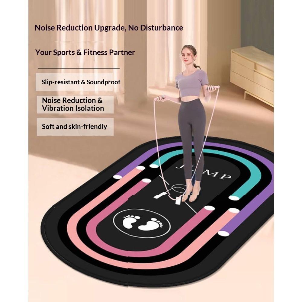 Upgrade Indoor Skipping Rope, Non-slip, Shock Absorption, Sound Insulation Mat, Thickened Fitness Mat, Yoga Mat, Silicone Bottom.