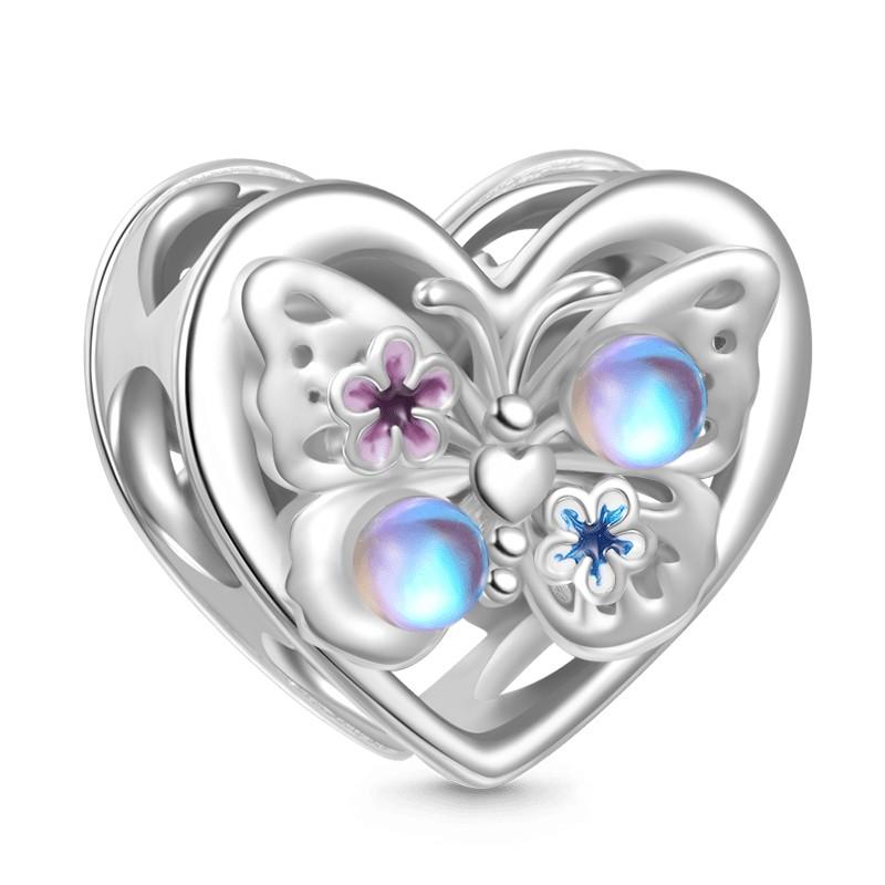 Crystal Blue Butterfly,Moon Bead Crab,Dragonfly Pendant 925 Silver European Original Bracelet DIY Accessories Exquisite Jewelry