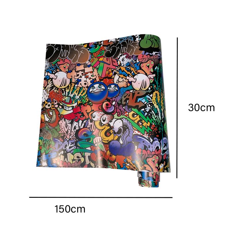 Adesivo per Auto Stile Graffiti Pellicola Wrap in Vinile Foglio Wrap per Auto Adesivo in Vinile Autoadesivo Pellicola Protettiva Impermeabile Accessori per Auto