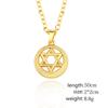 Alloy Round Hexagram Necklace Gold Color Sweater Chain Stylish Ornament Festival Birthday Gift