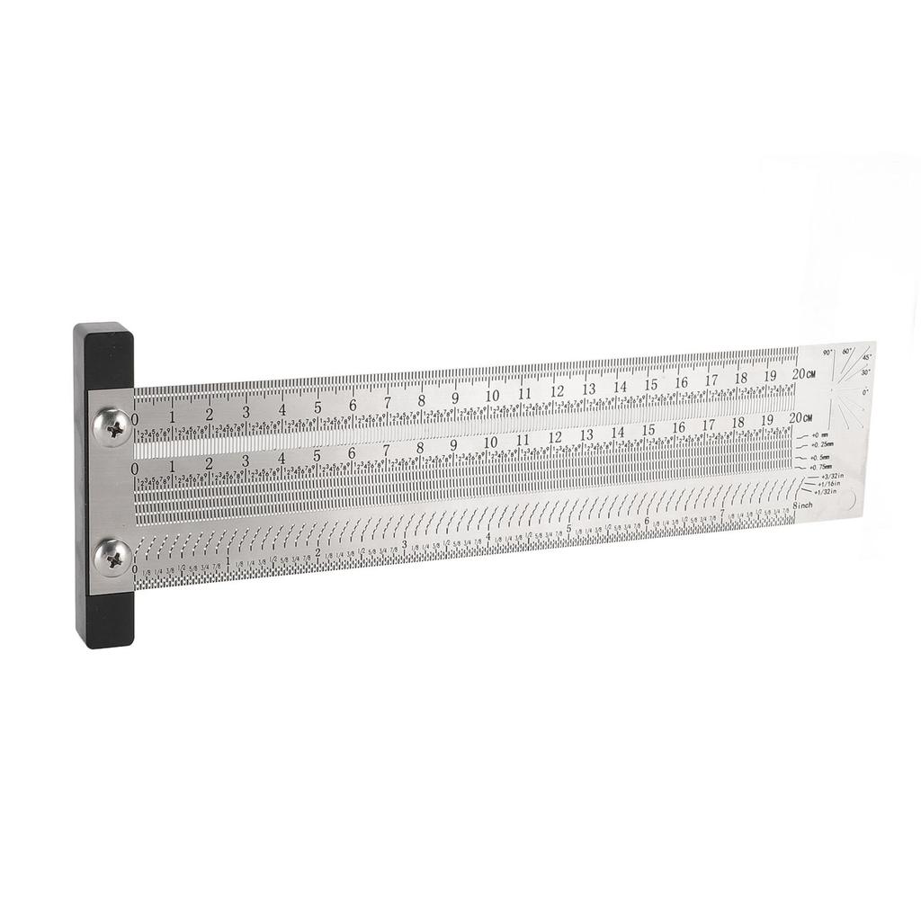 Marking T Square 20cm 8 Inch Stainless Steel Positioning Scribing Ruler with Pencil for Woodworking