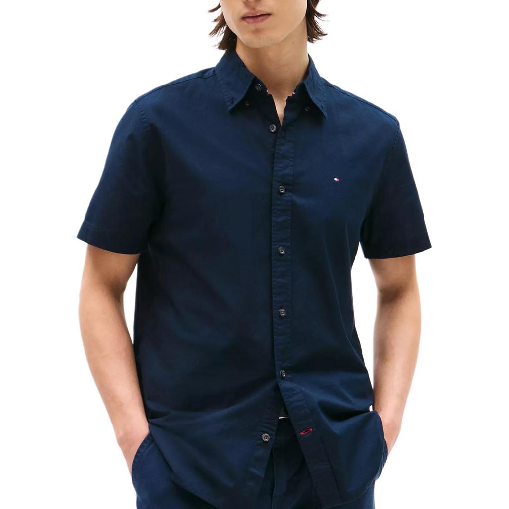Tommy Hilfiger Comfortable Versatile Casual Stretch Oxford Short Sleeve Shirt Men Shirts 78J8436-FAP