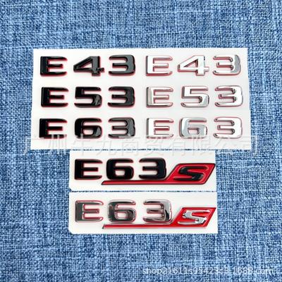 Anwendbares zweifarbiges Hybridauto-Logo E63 E63S E43 E53 hintere Platzierung Beschriftung rotes und schwarzes Etikett