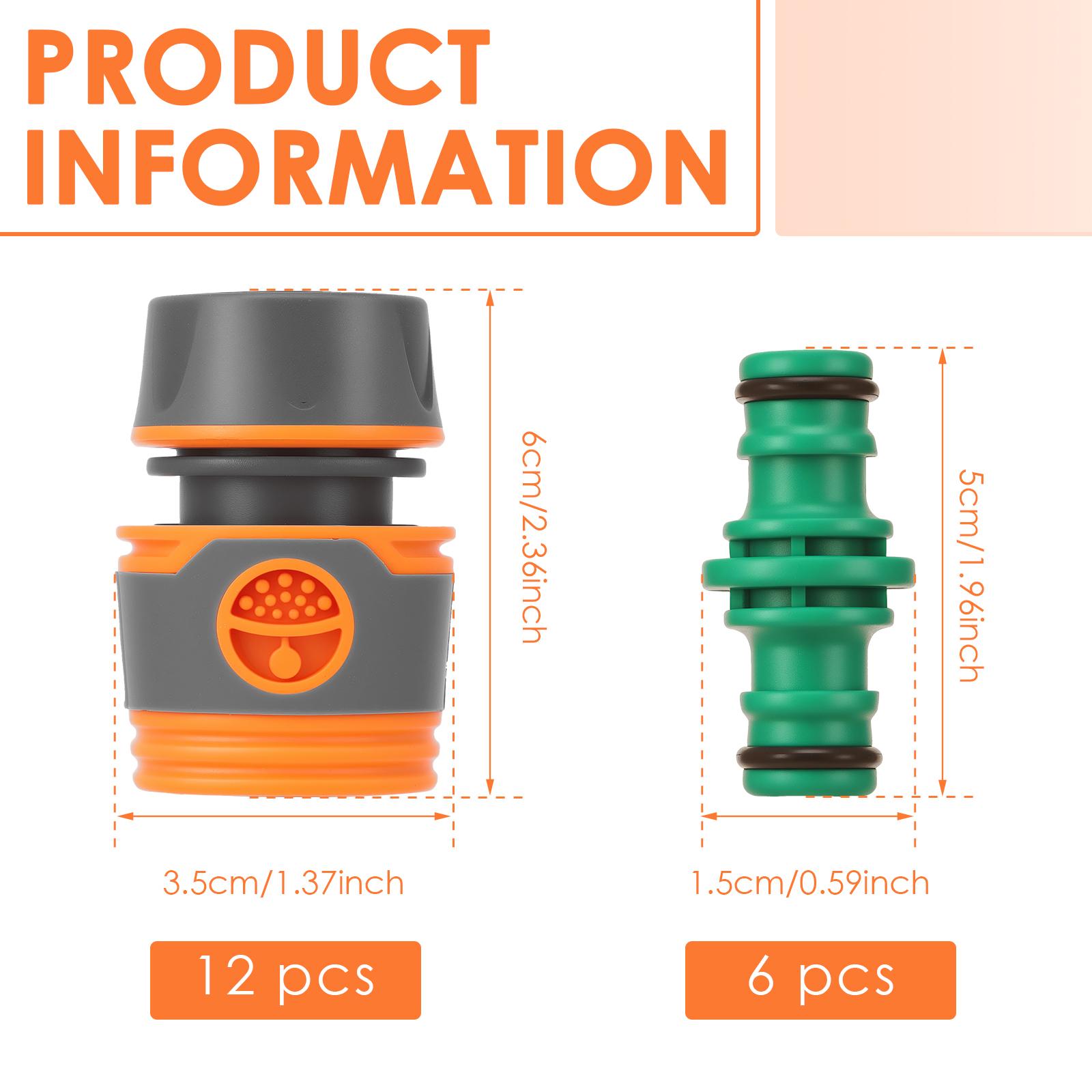 

Набор из 18 штук соединителей для шланга 1/2 дюйма, набор муфт для шланга, двойной штекер, удлинитель для садового шланга, двухсторонний соединитель, соединительная деталь для сада