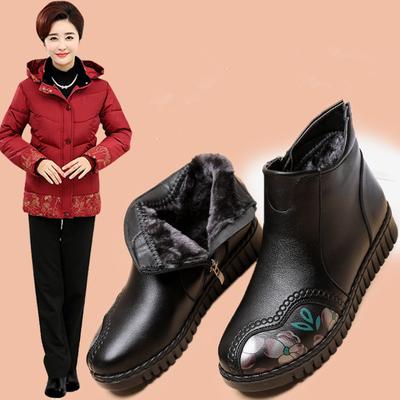 Winter Shoes Women Genuine Leather Waterproof Non-slip Snow Boots Women's Comfortable Thick Plush Warm Ankle Boots Ladies Boots